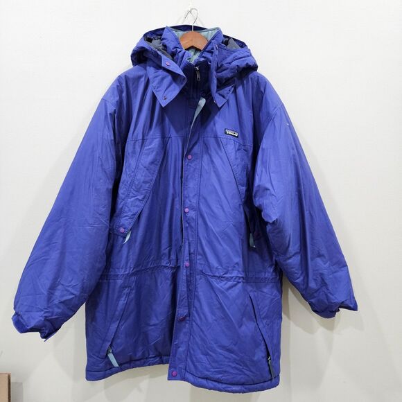Vintage Patagonia DAS Hooded Parka Jacket 84101 XL Blue Outdoor Layers Winter